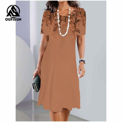 Moda kwiatowy nadruk krótkie rękawowe sukienki Maxi Motyl Kwiatowy długi sukienka