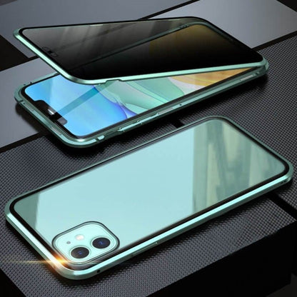 Magnetyczne etui na iPhone'a ze szkłem antyrefleksyjnym i metalem