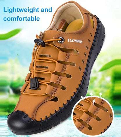 🔥Skórzane sandały Aviator z zawiniętym noskiem👞