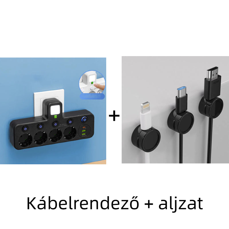 🔌⚡Inteligentny kabel zasilający z portami USB (wtyczka EU)