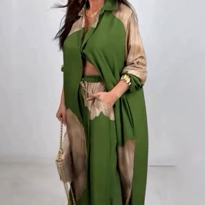 🌼Koszula z długim rękawem i ściągaczem oraz spodnie ze sznurkiem