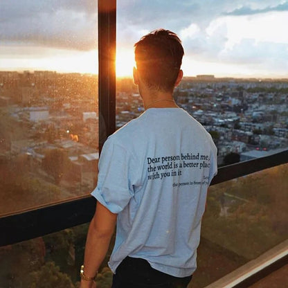 💥Nowa koszulka unisex z nadrukiem „Droga Osobo Za Mną” w dużym rozmiarze z 2025 roku