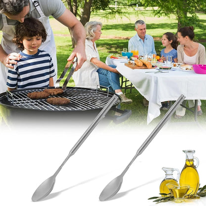 💥🔥 Teleskopowy widelec i łyżka ze stali nierdzewnej