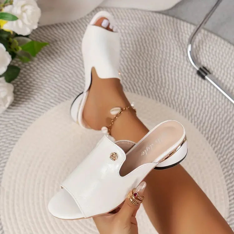 😍Ostatni dzień z 50% rabatem😍 - Modne damskie skórzane sandały ortopedyczne z odkrytymi palcami i grubym obcasem