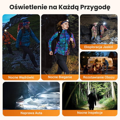 🔥Mocna latarka czołowa o bardzo długiej żywotności