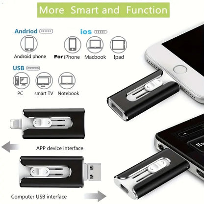 32~256 GB Micro USB + 8 pinów + USB 3.0 4 w 1 Telefon komórkowy Komputer U-Disk
