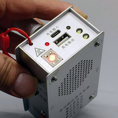 🔋 Awaryjna stacja zasilania z korbką – latarka, zapalniczka i powerbank (1000 mAh)