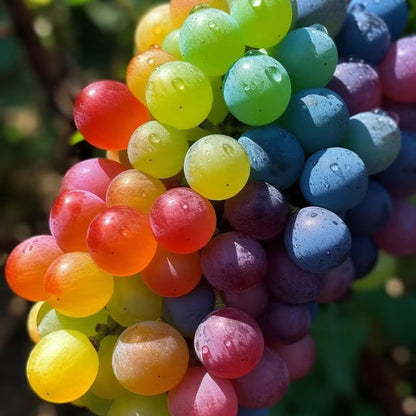 Nowa rzadka, tęczowa, hybrydowa odmiana winogron organicznych