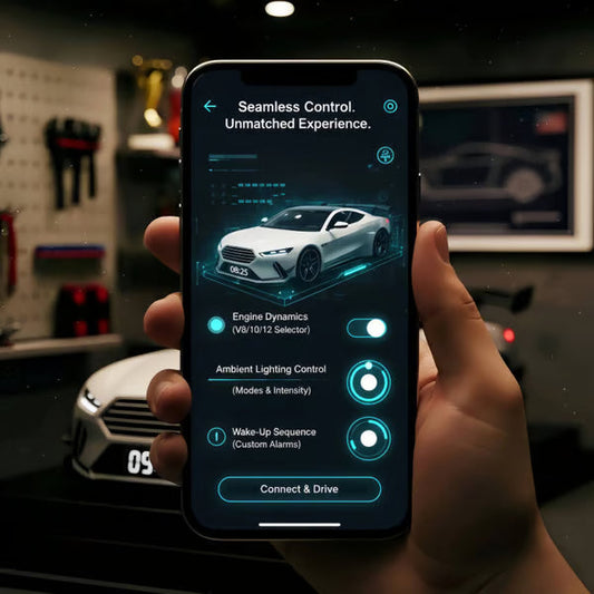 🎁 Budzik Hypercar🏎️Realistyczne efekty silnika i światła