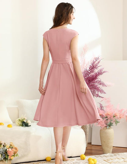 Sukienki koktajlowe DRESSTELLS dla kobiet, formalne suknie ślubne, skromne suknie balowe na przyjęcie w kościele w 2025 roku