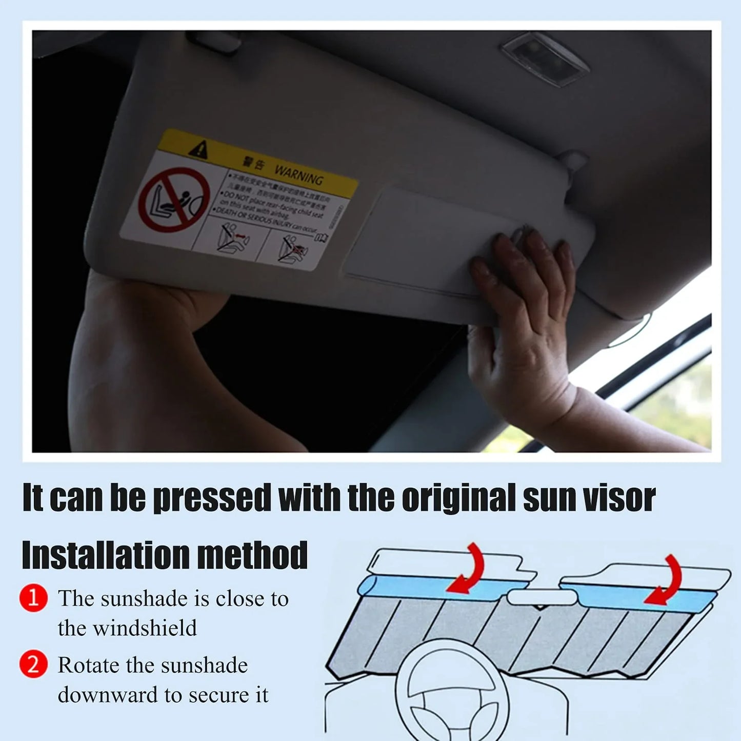 Osłona przeciwsłoneczna do samochodu, osłona termiczna przedniej szyby