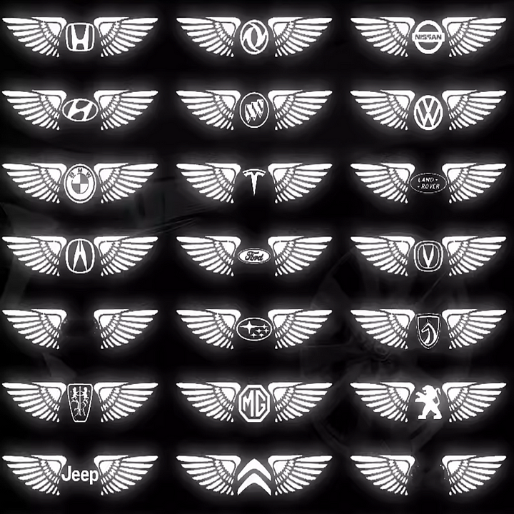 Laserowa naklejka na samochód 3D Angel Wings ✧4PCS✧