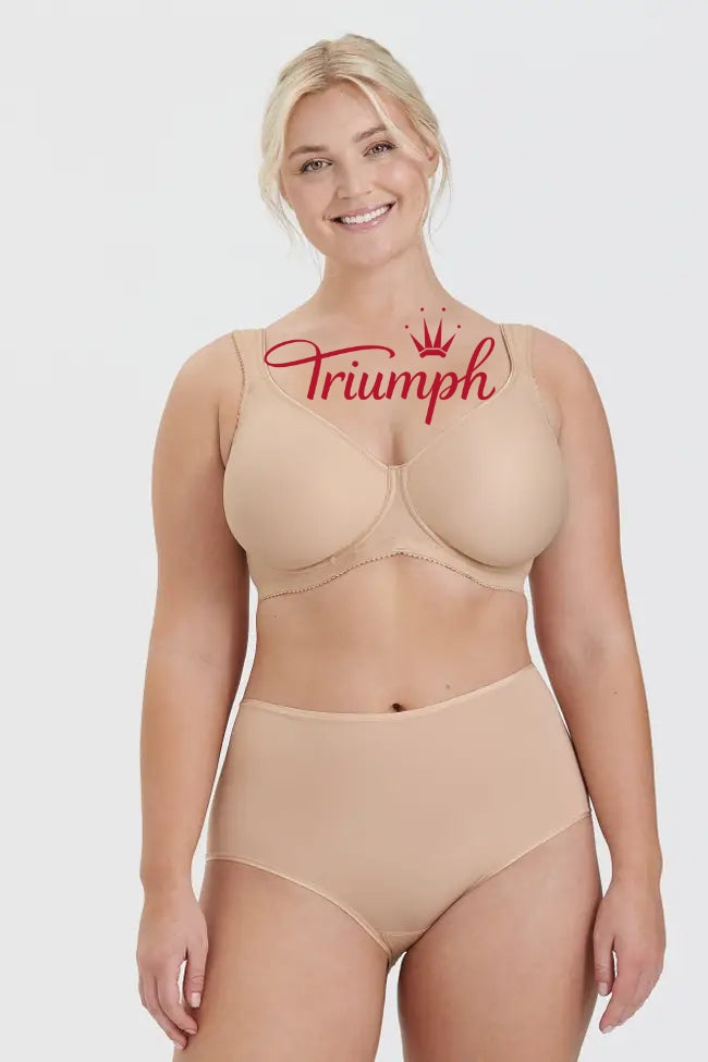 Triumph - (3 szt.) Prosty biustonosz typu push-up z pełną miseczką