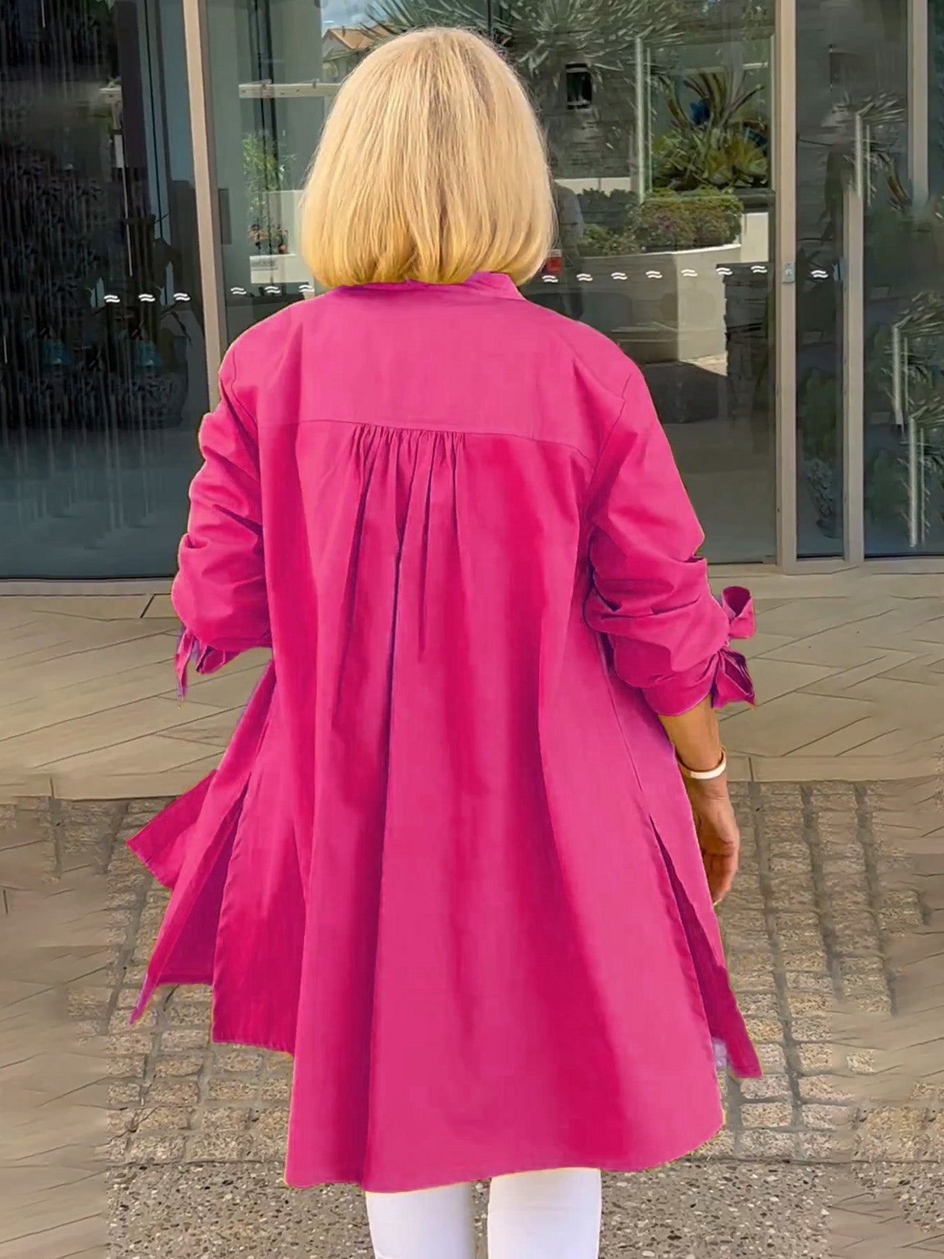 🌸Długie, bawełniane kurtki damskie w jednolitym kolorze-TAB