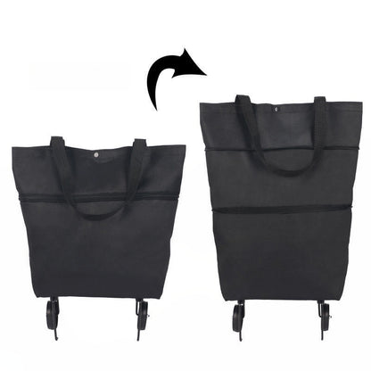🛍️✨ Torba na zakupy z możliwością przekształcenia - chowane kółka, udźwig 20 kg, rozszerzalna dzięki zamkowi błyskawicznemu!