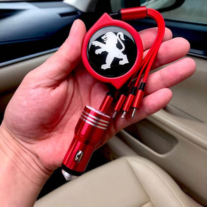 3 w 1 zwijany kabel do transmisji danych w samochodzie + bezpłatna ładowarka samochodowa