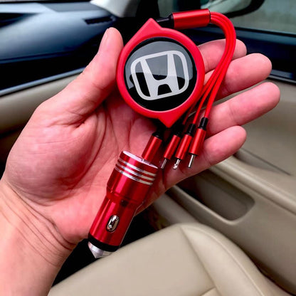 3 w 1 zwijany kabel do transmisji danych w samochodzie + bezpłatna ładowarka samochodowa