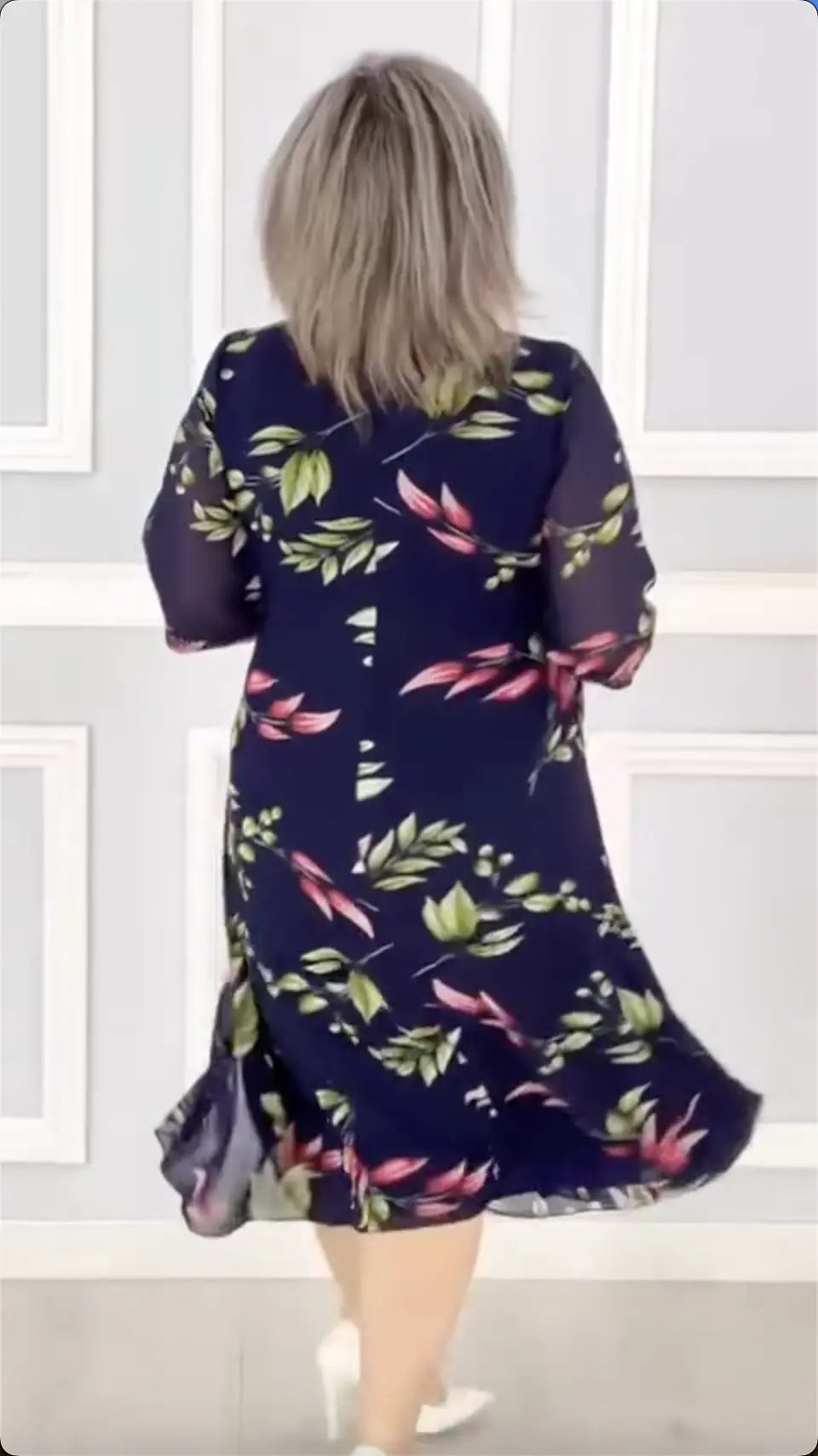 🌸2025 Nowa moda sukienki szyfonowe z nadrukiem