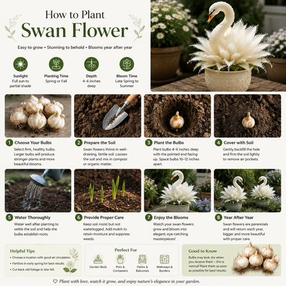 🔥Huge Discounts!🦢 Rare Swan Flower Bulbss – Grow Your Own Dreamy Swan Lake Garden