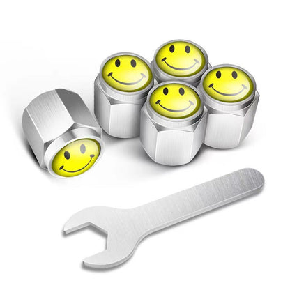 🔥Nakrętki na wentyle do opon samochodowych (5 szt. + 1 szt. klucza)