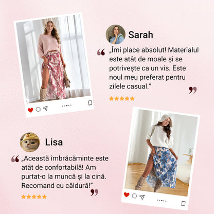 🔥Bluzka z okrągłym kołnierzykiem i spódnica w paski