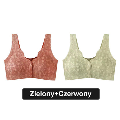 🩱 Seksowny, oddychający i wygodny koronkowy biustonosz plus size zapinany na guziki
