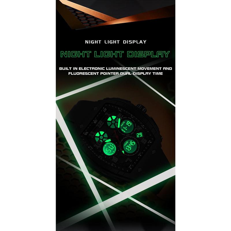 ⌚Męski sportowy zegarek cyfrowy z podświetleniem i funkcją automatycznego datownika✨