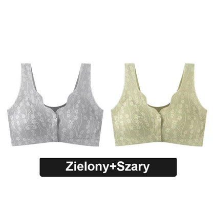 🩱 Seksowny, oddychający i wygodny koronkowy biustonosz plus size zapinany na guziki