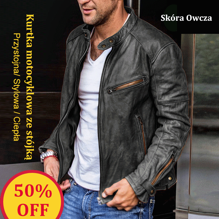 Dopasowana skórzana kurtka męska w stylu europejskim i amerykańskim