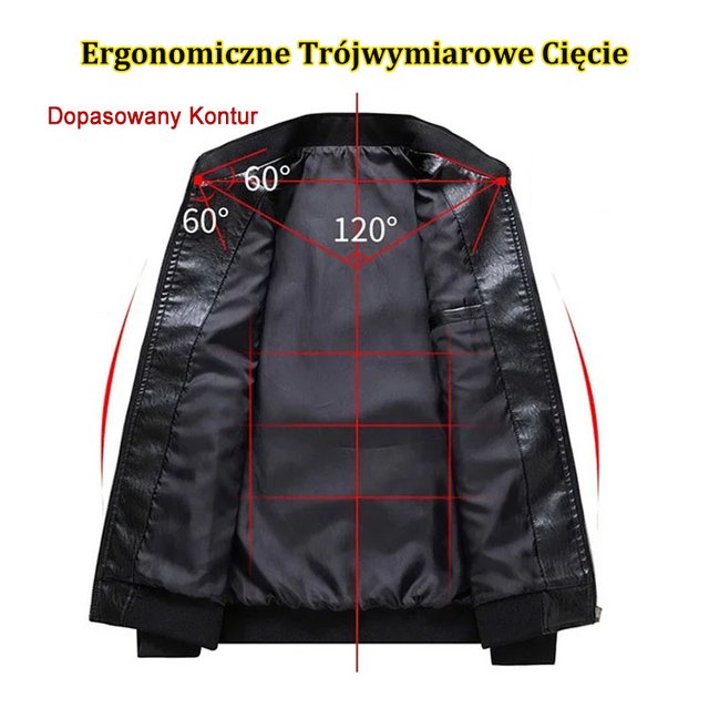 Dopasowana skórzana kurtka męska w stylu europejskim i amerykańskim