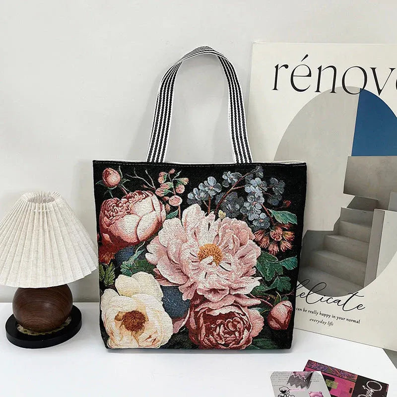 Vintage, swobodna torba płócienna