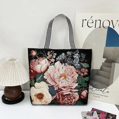 Vintage, swobodna torba płócienna