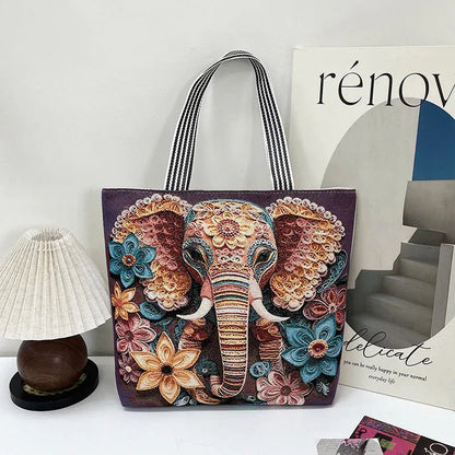 Vintage, swobodna torba płócienna