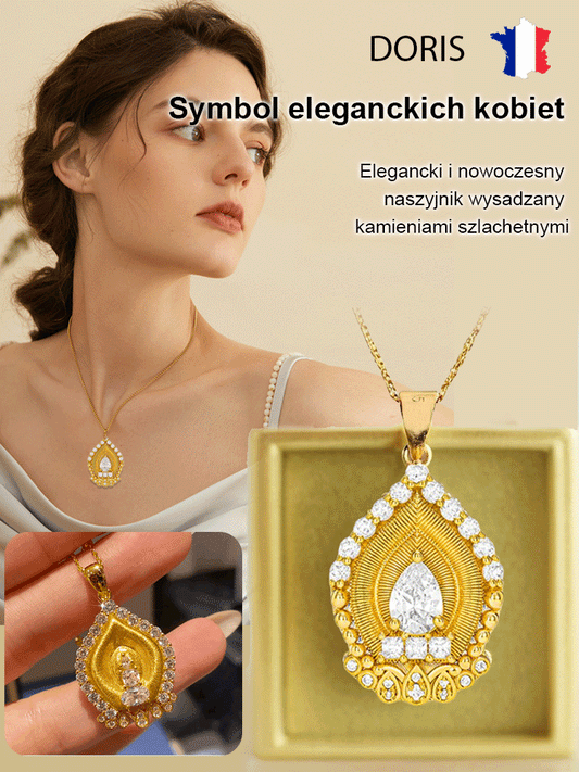 Naszyjnik z obojczykiem w stylu vintage z pozłacaną zawieszką