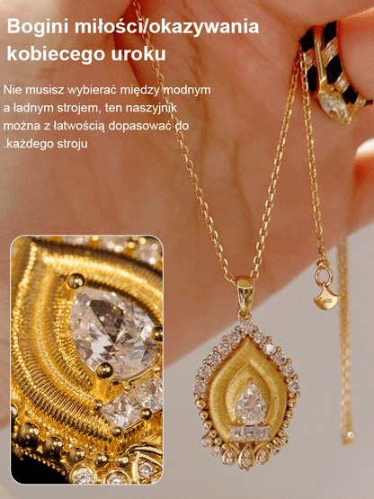 Naszyjnik z obojczykiem w stylu vintage z pozłacaną zawieszką