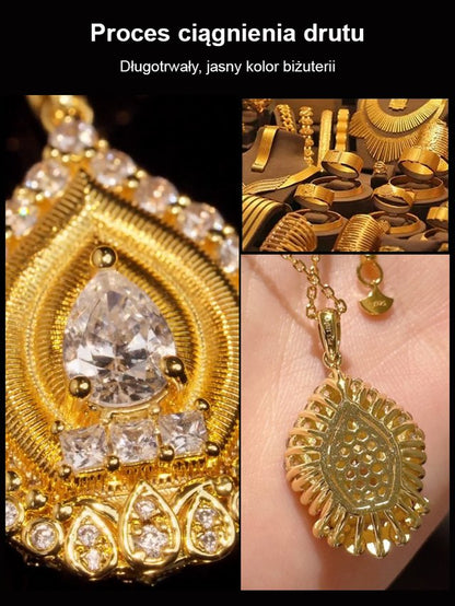 Naszyjnik z obojczykiem w stylu vintage z pozłacaną zawieszką