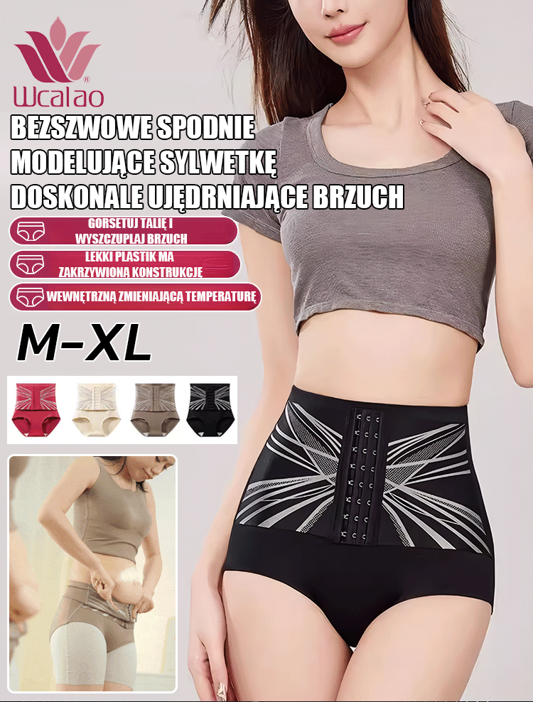 Wysokie majtki modelujące z regulacją pasa