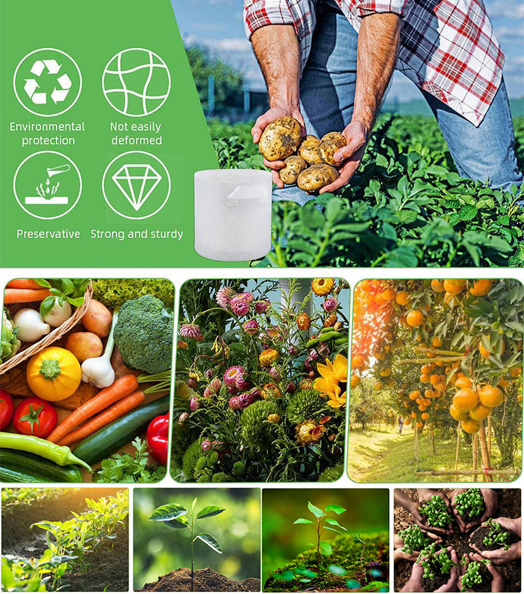 【10 szt.】🌱 3/4/5/7/10 galonowe worki do uprawy warzyw/kwiatów/roślin, mocne worki do uprawy z włókniny