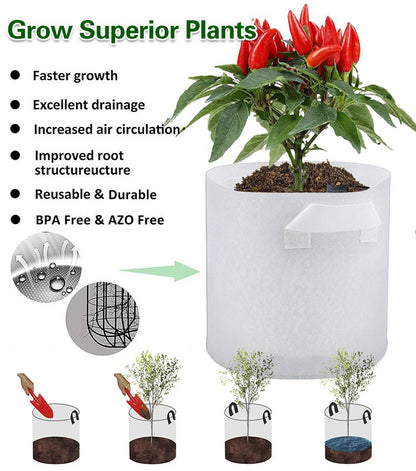 【10 szt.】🌱 3/4/5/7/10 galonowe worki do uprawy warzyw/kwiatów/roślin, mocne worki do uprawy z włókniny