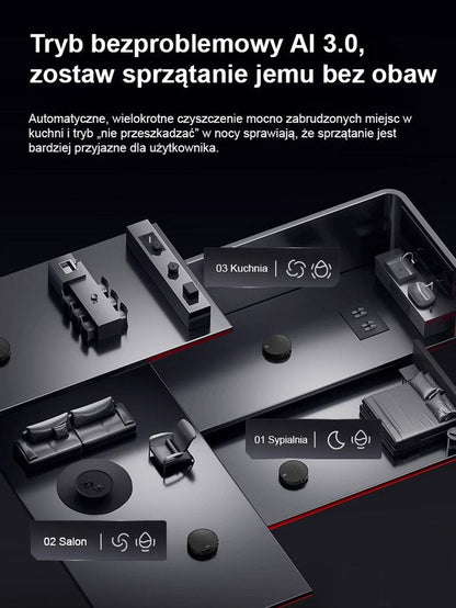 Ultracienki odkurzacz 3w1 do zamiatania, odkurzania i mycia podłóg