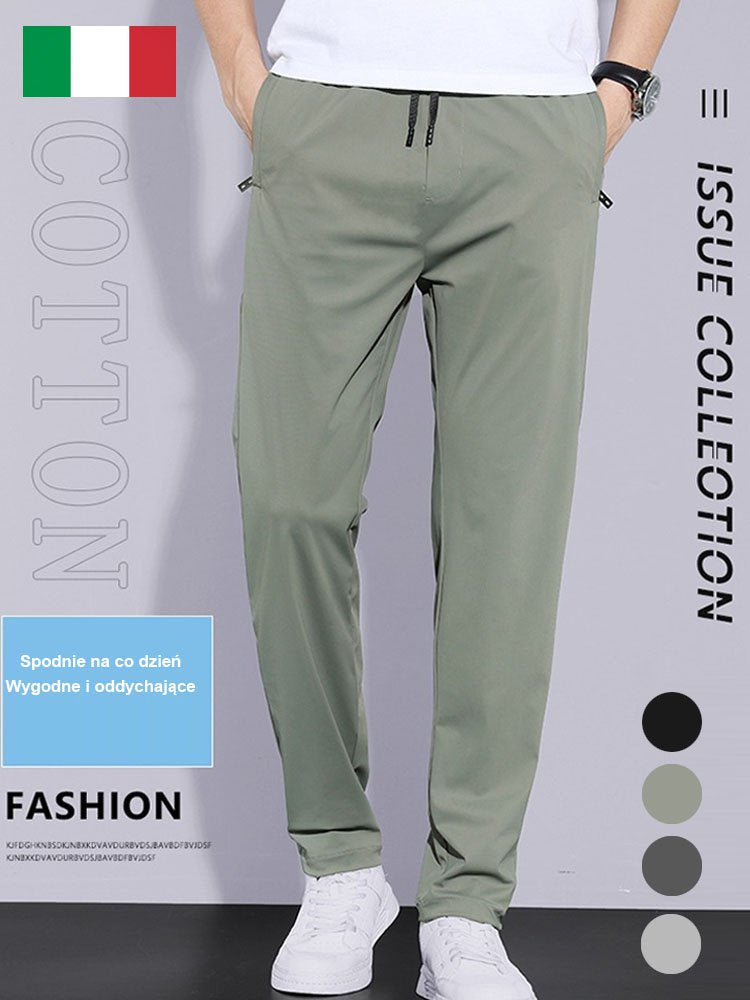 Ultracienkie, oddychające spodnie z jedwabiu lodowego