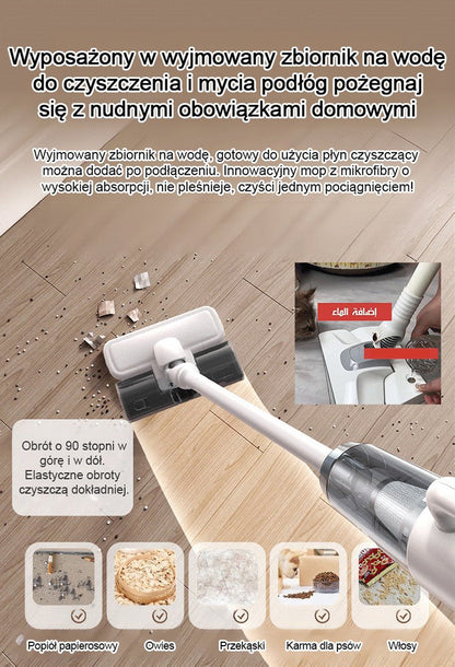 Duża maszyna odsysająca do usuwania roztoczy i mopująca