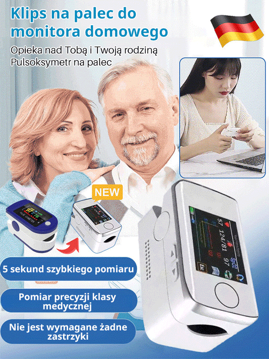 OMRON monitor poziomu glukozy we krwi na palec.