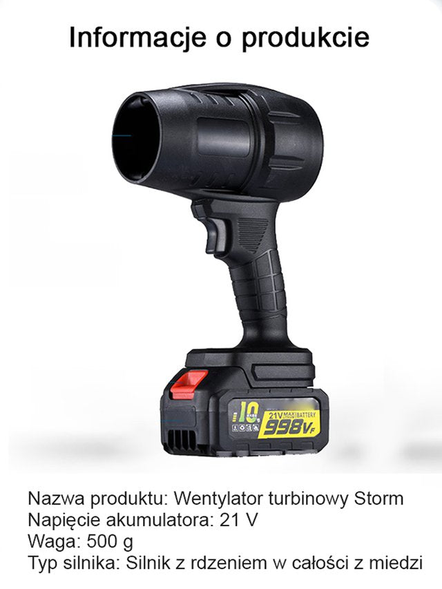 【Przemysłowa klasa】Dmuchawa bezprzewodowa o dużej mocy z turbiną kanałową