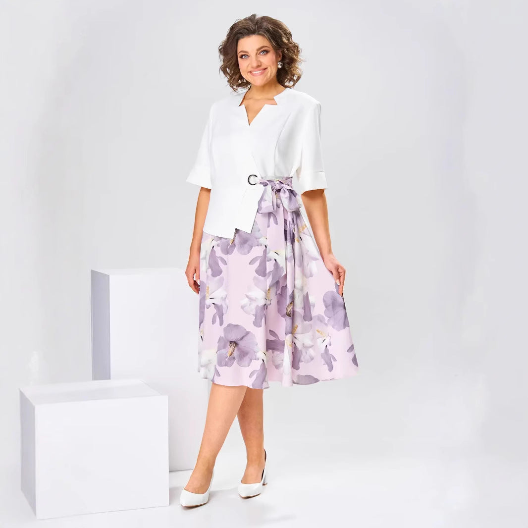 🌸[S-5XL]Wysokiej jakości sukienka z bawełny i jedwabiu