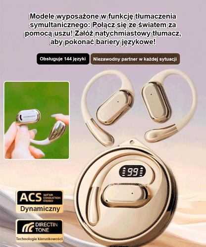 【Przetłumacz na 144 języki】 Inteligentny zestaw słuchawkowy do tłumaczenia