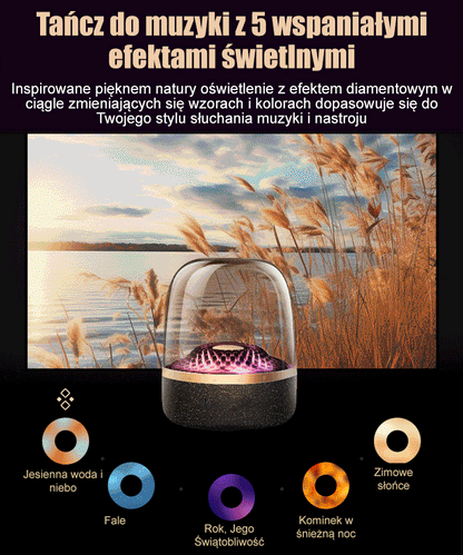 Nowy, przeszklony, kolorowy, lekki głośnik bluetooth