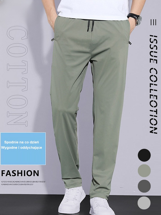 Ultracienkie, oddychające spodnie z jedwabiu lodowego