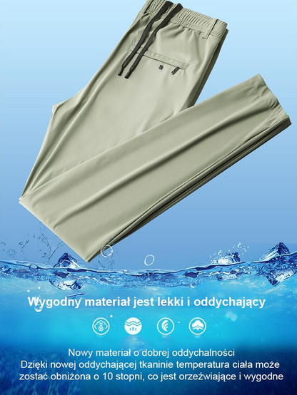 Ultracienkie, oddychające spodnie z jedwabiu lodowego