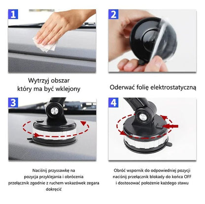 Samochodowy uchwyt na telefon z przyssawką